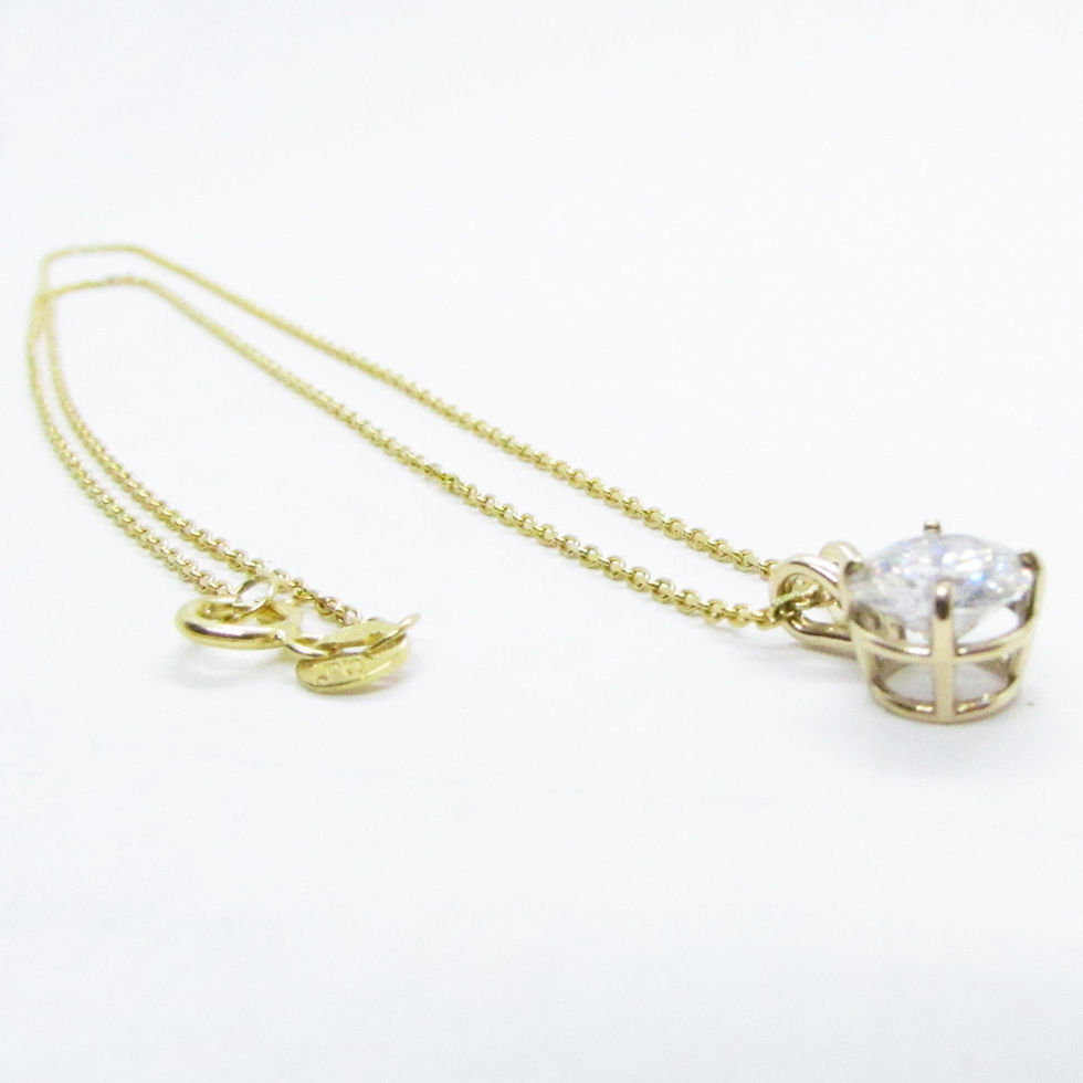 Miniatura: Dije Oro 14k Moissanita 1ct (6.5mm) Certificada