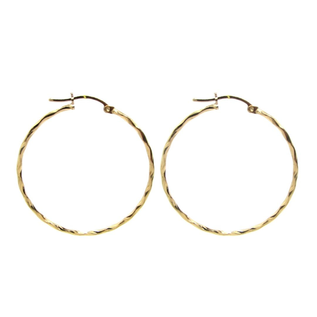 Arracadas Oro 10k Diamantadas 3.8 CM Diámetro