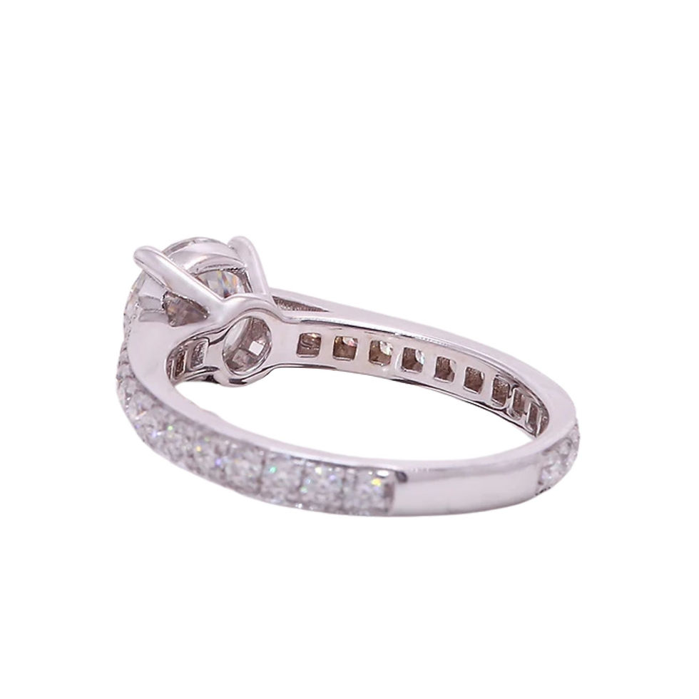 Miniatura: Anillo Oro Compromiso Moissanita Redonda 0.80ct