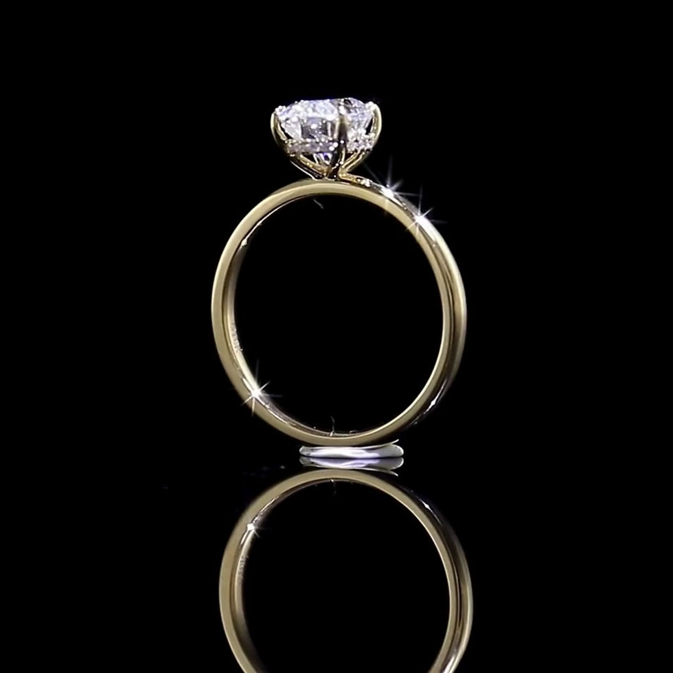 Miniatura: Anillo Oro Halo Compromiso Moissanita Oval de 2.00ct.