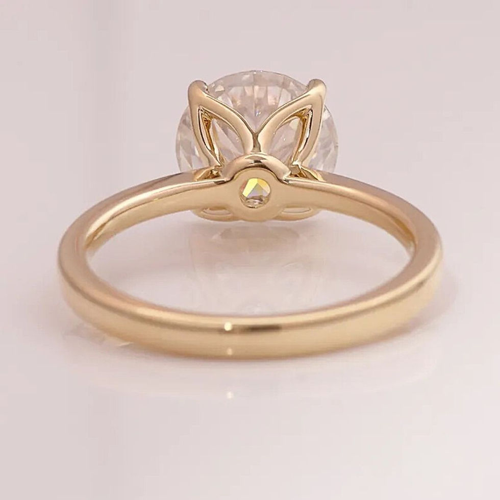 Miniatura: Anillos compromiso moissanita redonda 4 pétalos