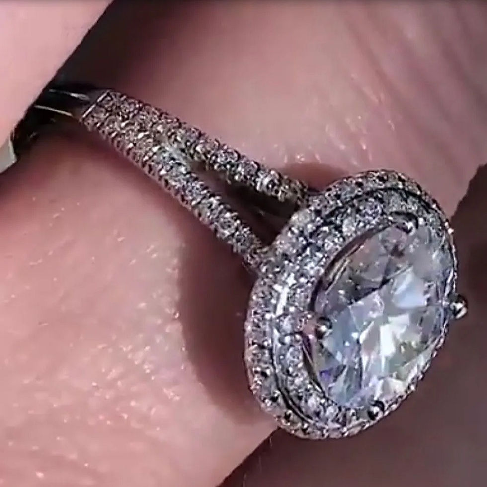 Miniatura: Anillo Oro Doble Halo Moissanita Pera de 1.00ct Halo