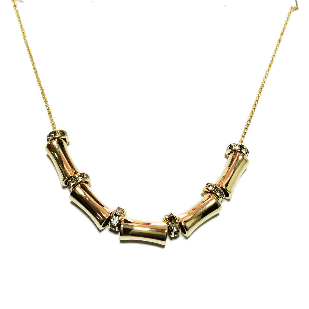 Collar Tubos Chapa De Oro