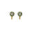 Miniatura: Aretes Oro 10k Flor Zirconias Verdes