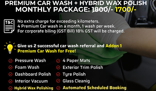 premium car wash with body polish monthly services by wheely wash at customer's doorstep