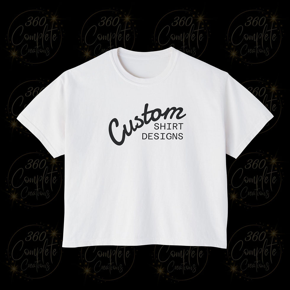 Thumbnail: Boxy Cropped Custom Colors Custom Shirt Designs- Front Design Only