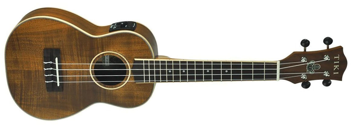 TIKI 3 SERIES KOA ELECTRIC CONCERT UKULELE WITH GIG BAG NATURAL SATIN