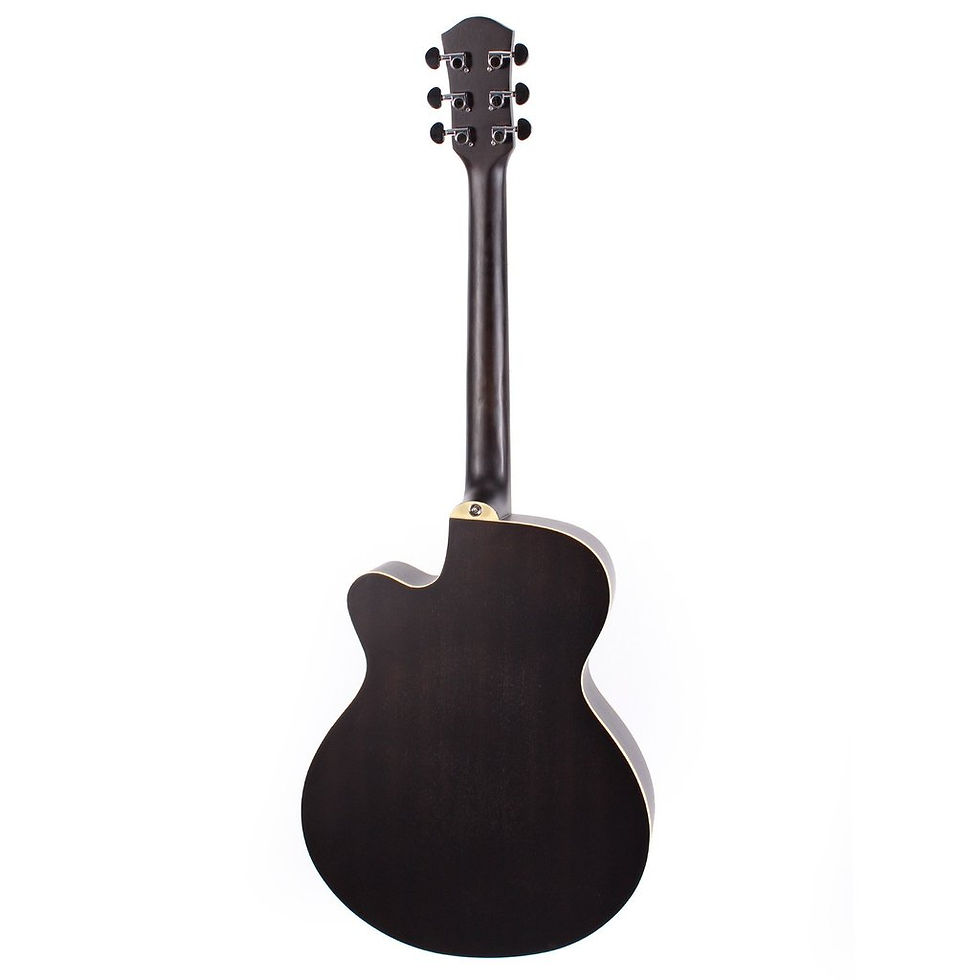 Thumbnail: MARTINEZ JAZZ HYBRID ACOUST-ELECT SMALL BODY GUITAR WITH CUTAWAY TRANS BLACK