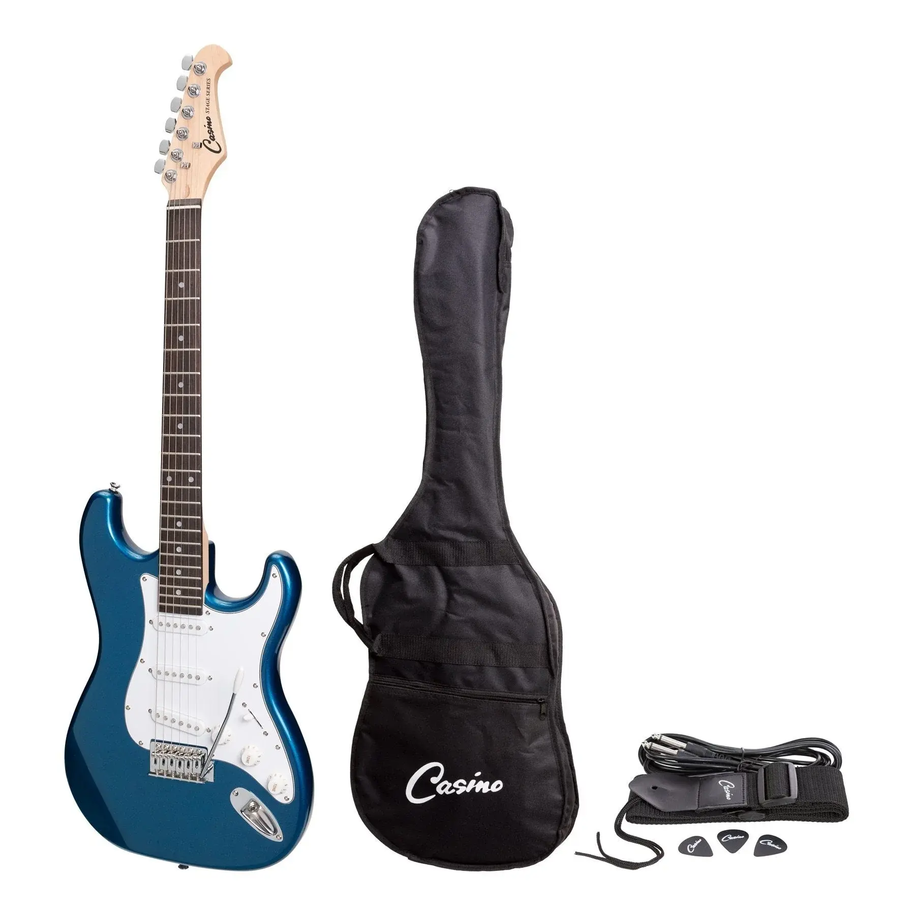 CASINO ST-STYLE ELECTRIC GUITAR SET METALLIC BLUE