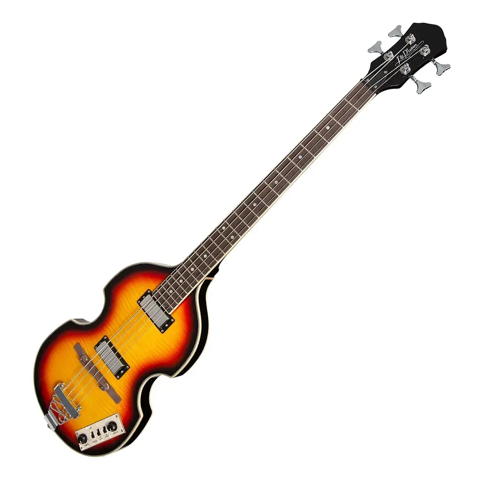 Thumbnail: J&D LUTHIERS 4-STRING VIOLIN-STYLE ELECTRIC BASS GUITAR TOBACCO SUNBURST