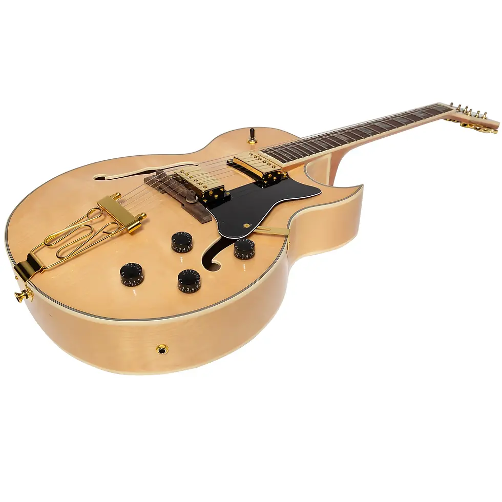 Thumbnail: J&D LUTHIERS HOLLOW BODY ES-STYLE ARCHTOP ELECTRIC GUITAR NATURAL