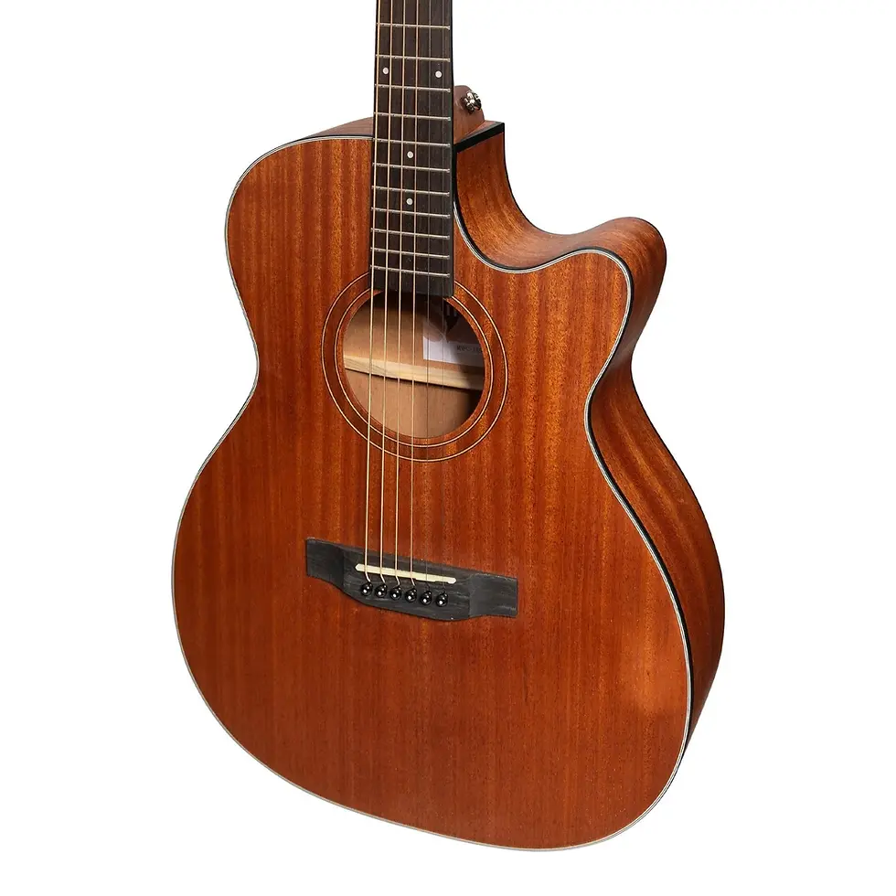 Thumbnail: MARTINEZ NATURAL SERIES SOLID MAHOGANY TOP ACOUST-ELEC SML BODY GUITAR OPEN PORE