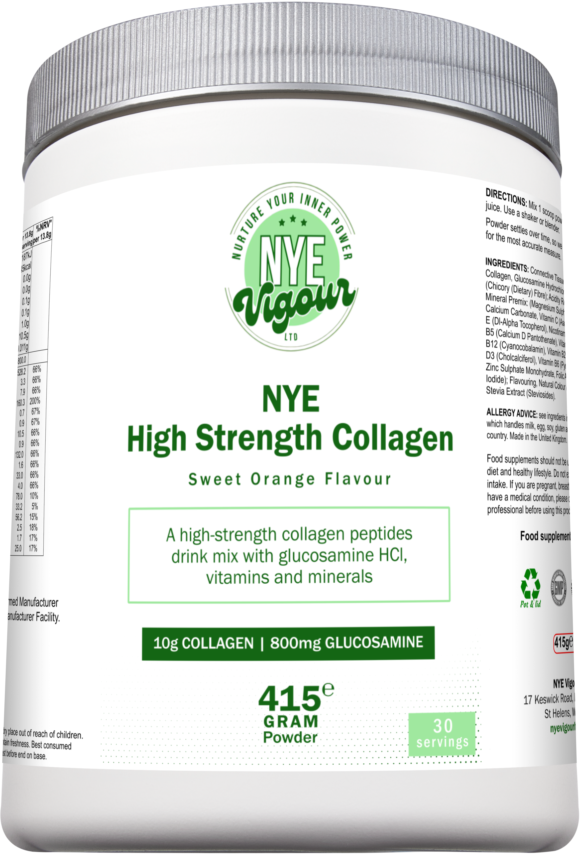 NYE High Strength Collagen Sweet Orange Flavour