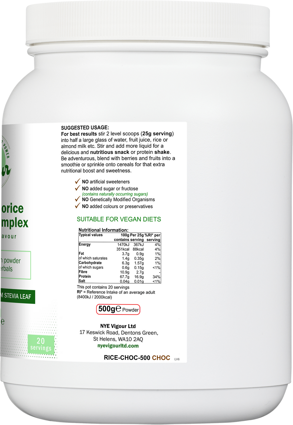 Thumbnail: NYE Chocorice Protein Complex Chocolate Flavour