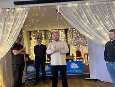 Antony Higginbotham gives a farewell speech