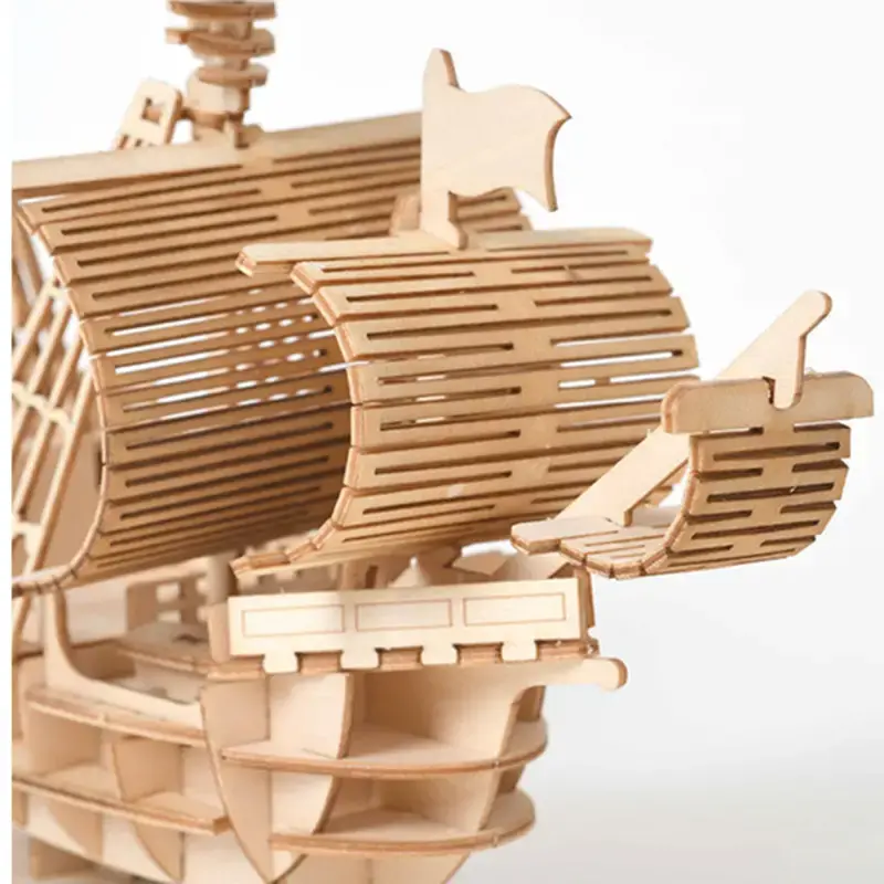 Thumbnail: 3D Wooden Sailboat Puzzle Assembly Model for Adults