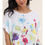 Miniaturbild: Lola Round Neck Printed Linen T-Shirt