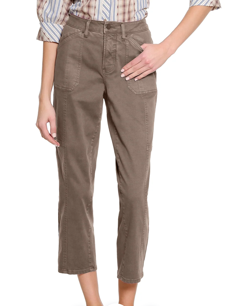 Grey Garment Dyed Twill Utility Pant