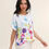 Miniaturbild: Lola Round Neck Printed Linen T-Shirt