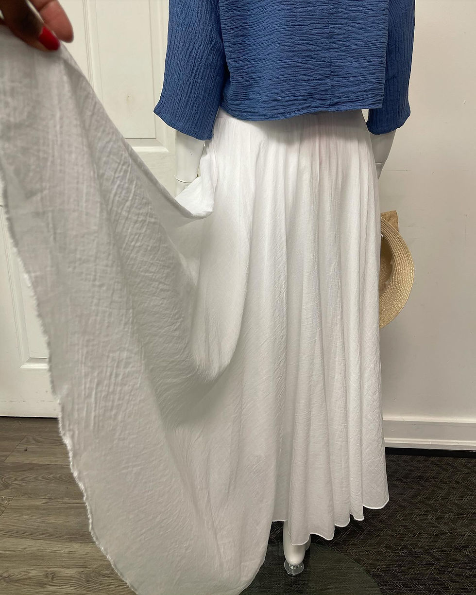 Miniature : Cotton Skirt with Roll Down Waist