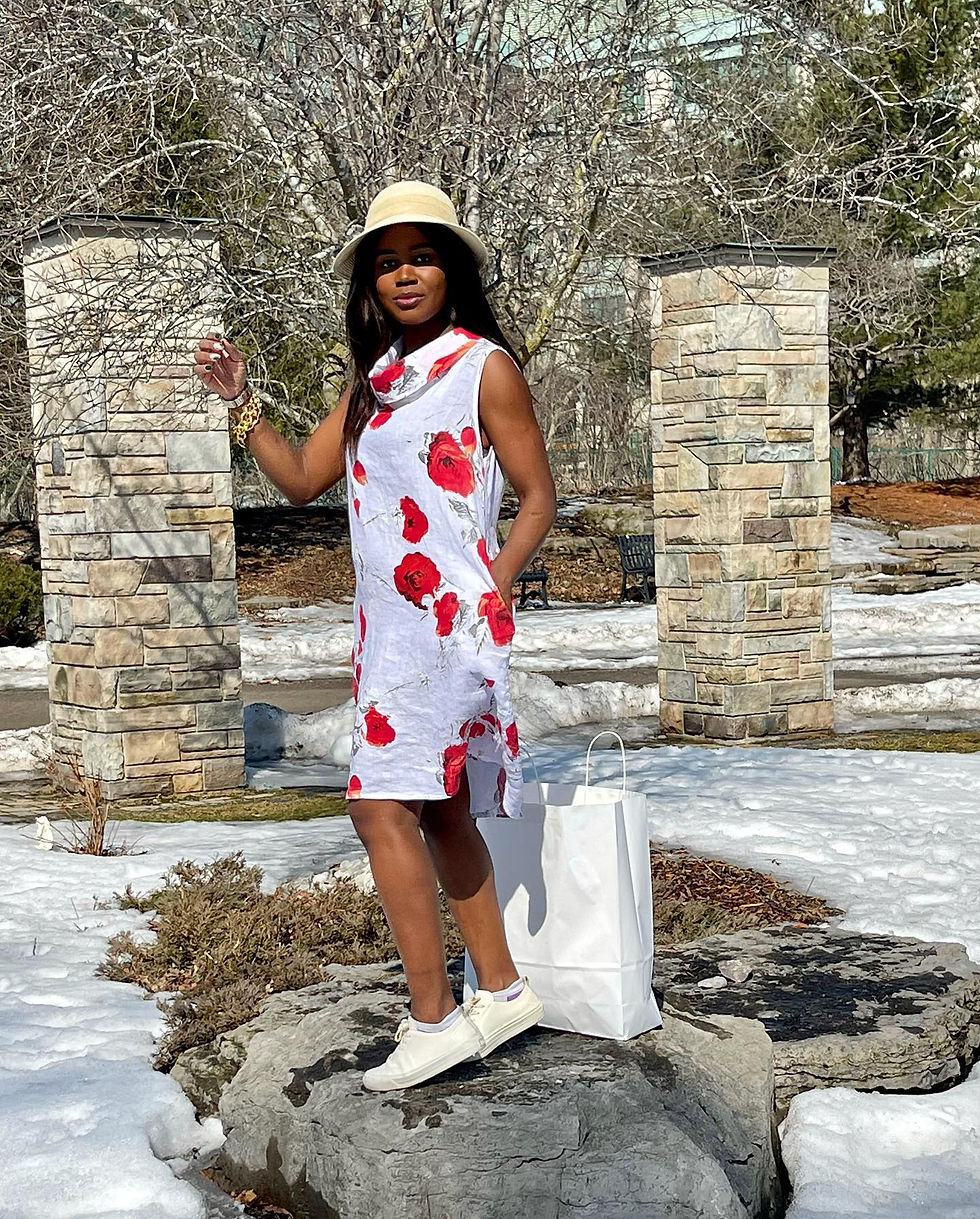 Miniature : Cowl Neck Floral Print Tank Dress