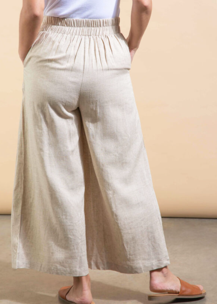 Miniature : APRICOT PLEAT DETAIL LINEN PANT