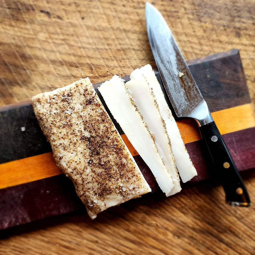 Lardons, a traditional French preserved pork fat, is a delicious food to eat on its own or to use in cooking.