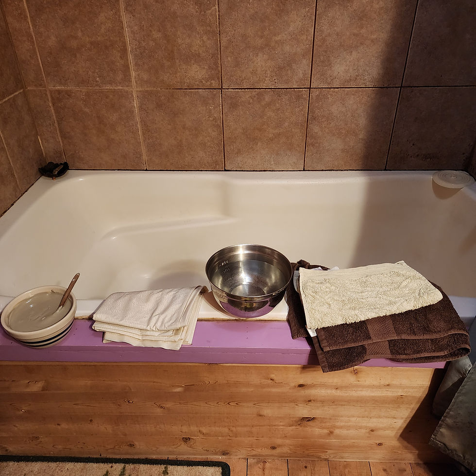 All the items, ready to start mudding myself.