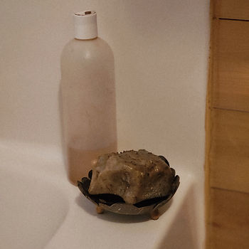 Notice the concave shape of the soap dish. 