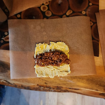 Notice how one edge of the masa square butts right up to the edge, and the other sides have 3" margins. Notice how one edge of the masa square butts right up to the edge, and the other sides have 3" margins.