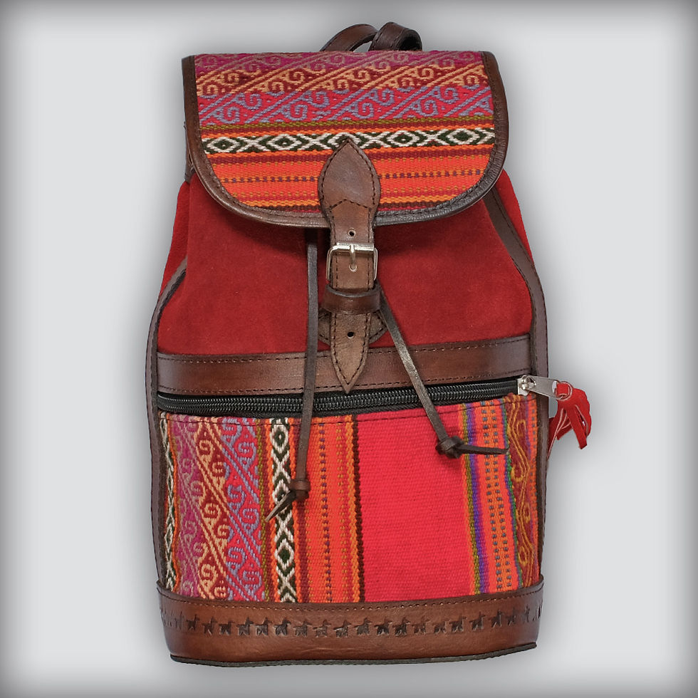 Rucksack Leder Bolivien "La Paz" rot