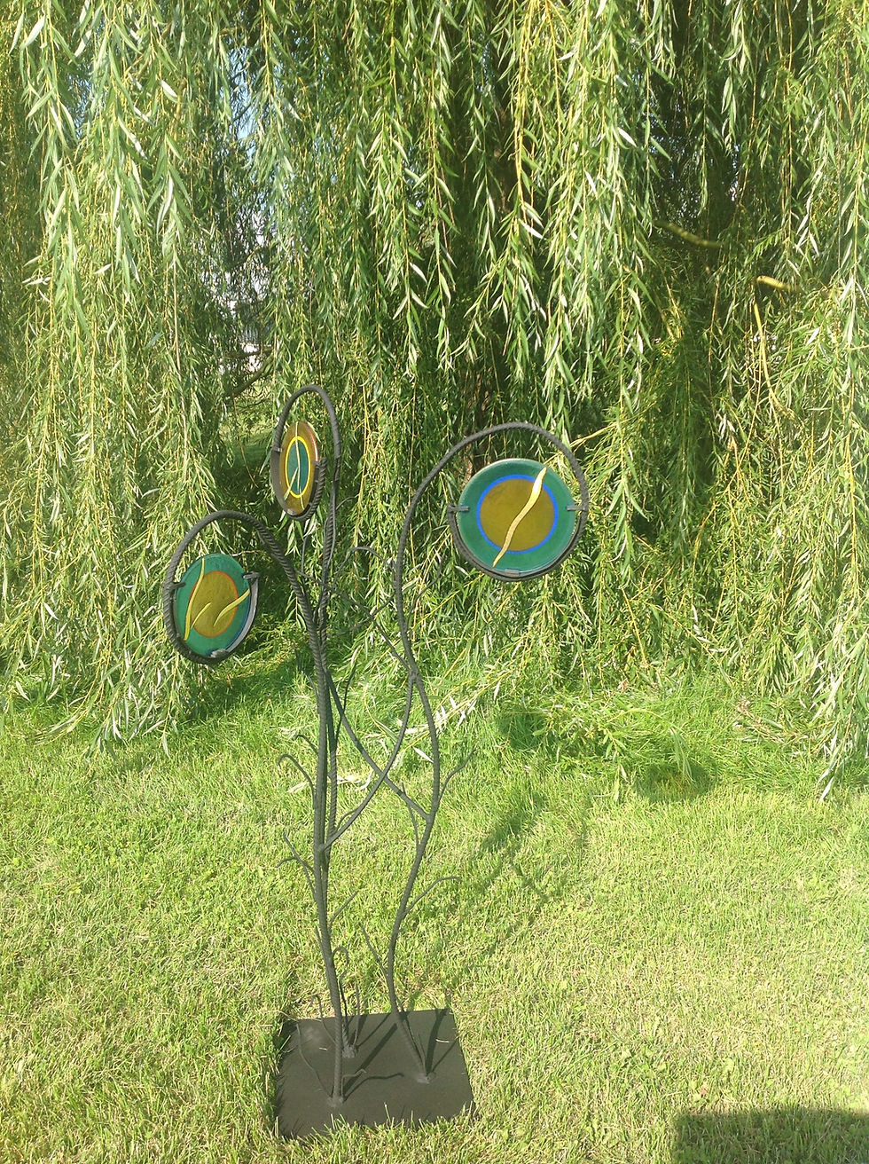 Steel & Glass - 3 Branch Standing Piece