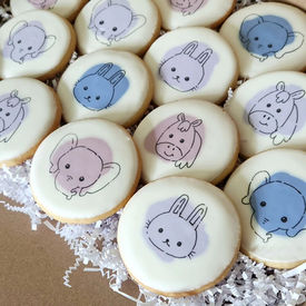 Cute drawn animal sugar cookies Halifax