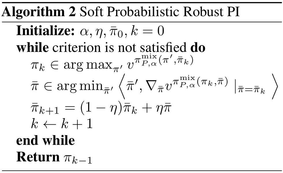 Tabular algorithm for solving an Action Robust scenario