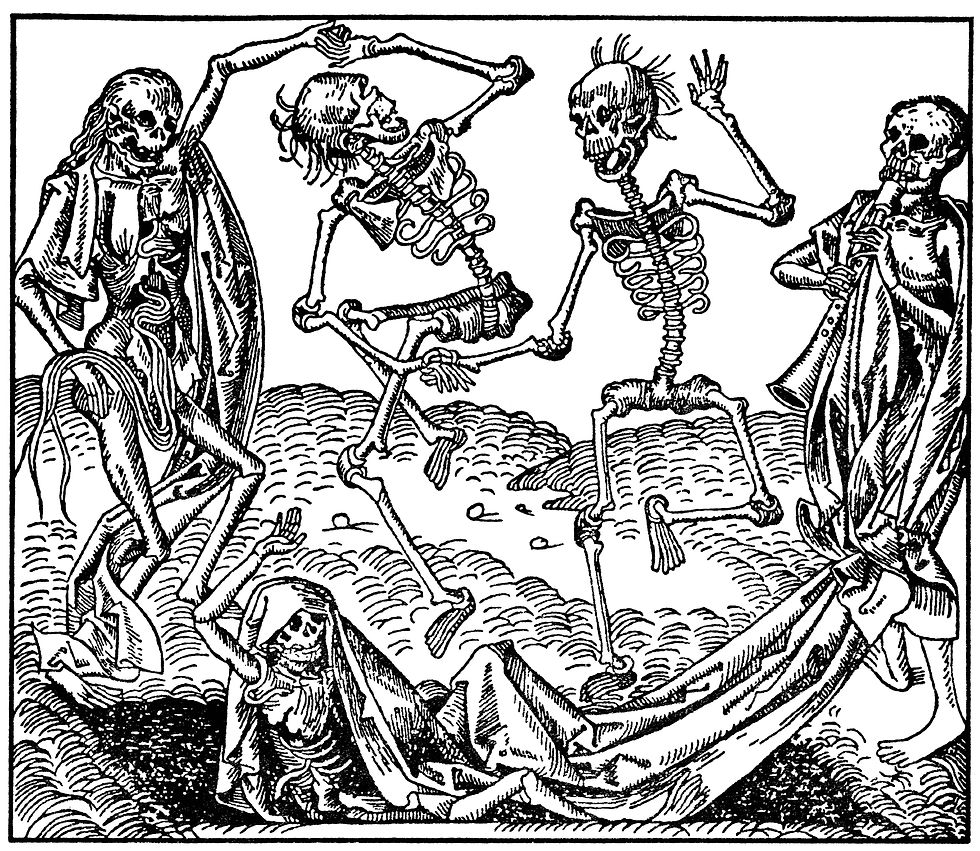 Thumbnail: Danse Macabre (choice of black ink or colored)