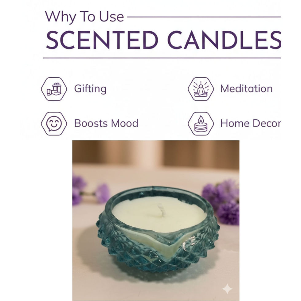 Thumbnail: Heart Shape Blue Glass Diya Candles Pack of 4