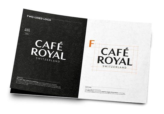 Café Royal Brandbook geöffnet.