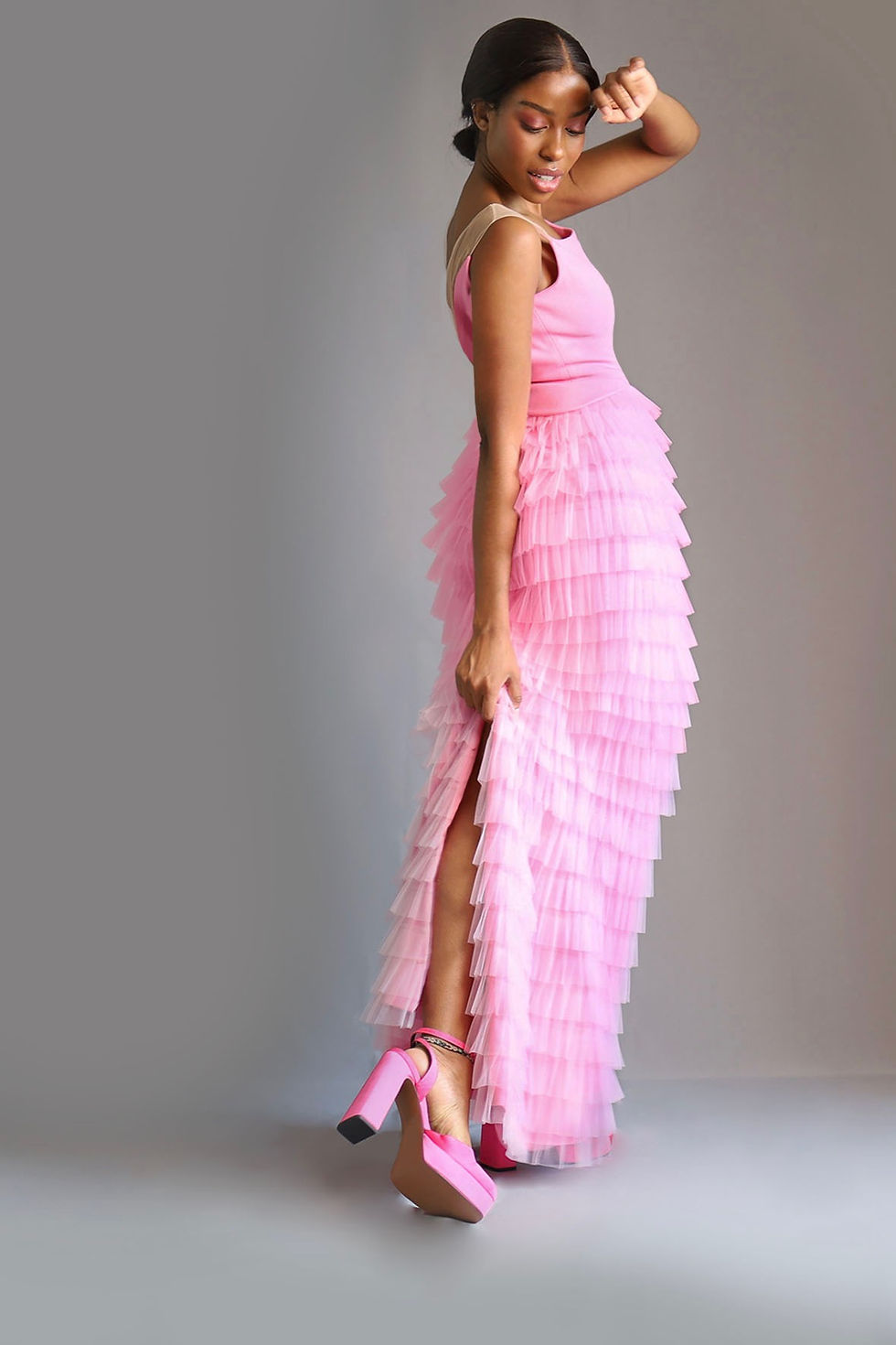 michael nardi red carpet dress