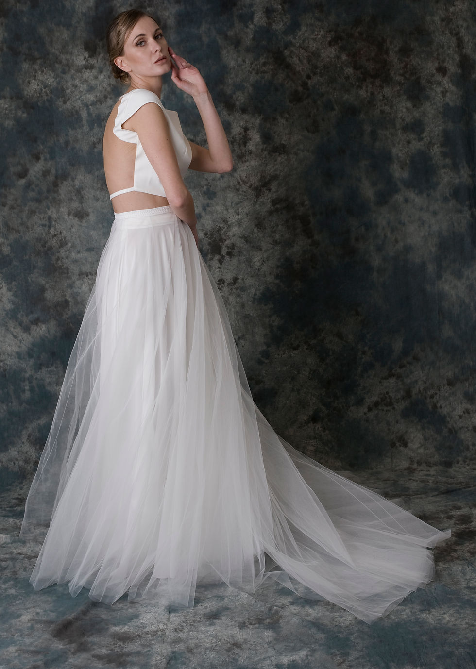 Thumbnail: bridal a-line velvet skirt