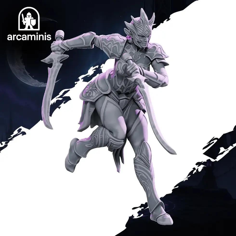 Thumbnail: 10x Staffall Twinblades & Nightveil Spearguards (32mm)