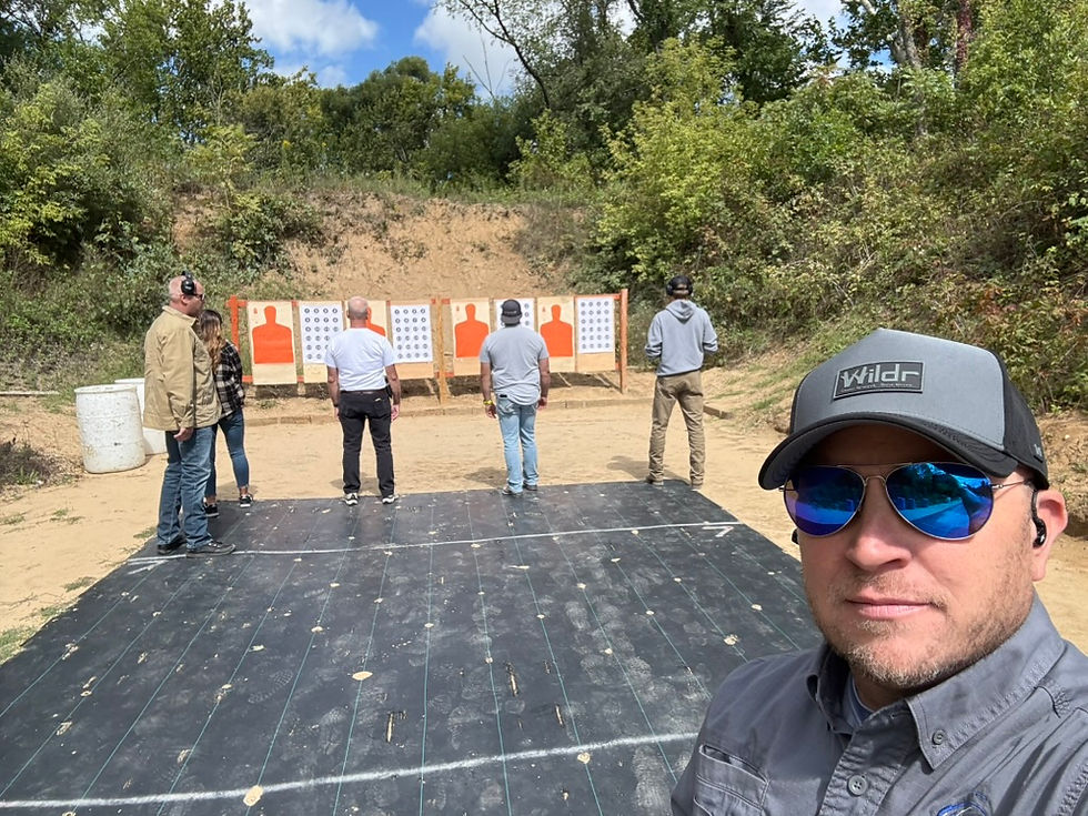Participants focus on honing their skills at a shooting range, developing muscle memory to help perform under pressure in real-world scenarios.