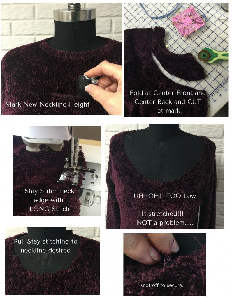 mark lower neckline