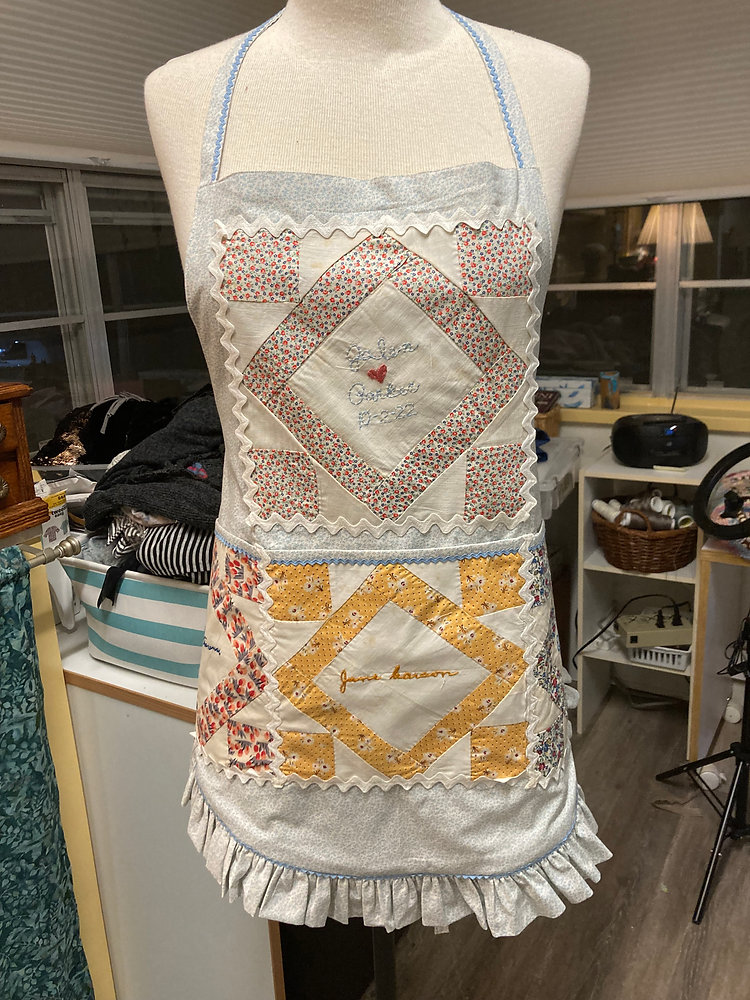 Antique Quilt Square UpCycle Apron