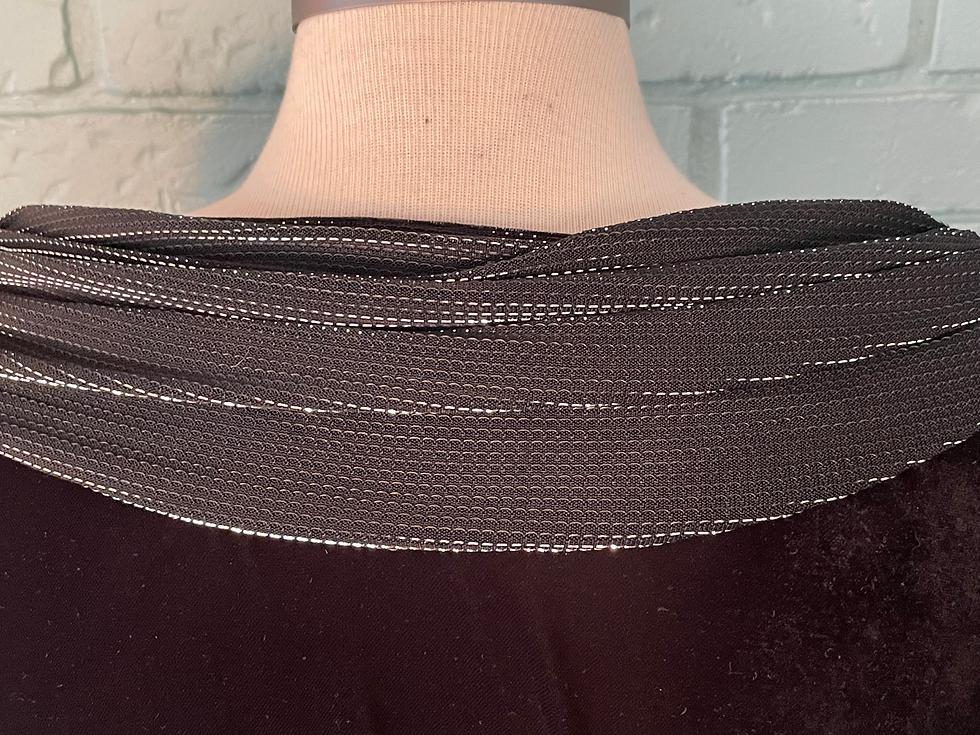 Thumbnail: Draped Black Velvet/Silver Shimmer Top - XL