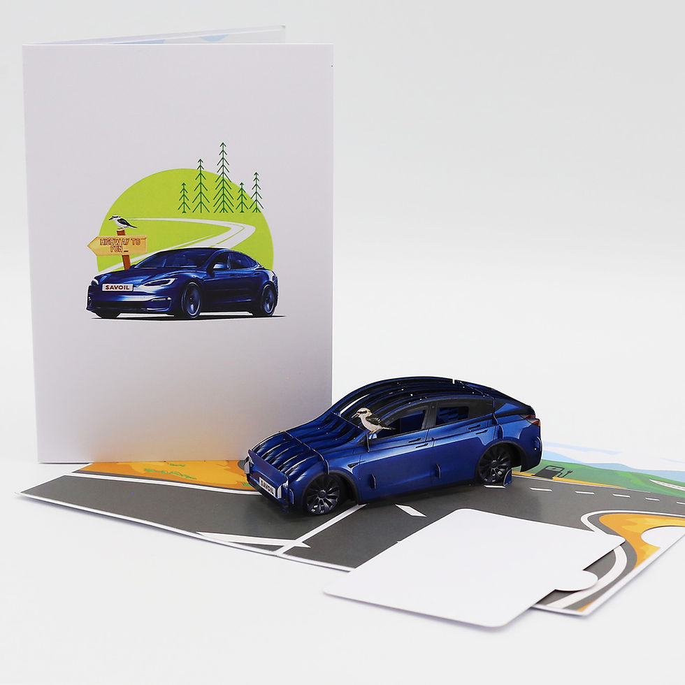 Thumbnail: Tesla and Kookaburra pop-up card