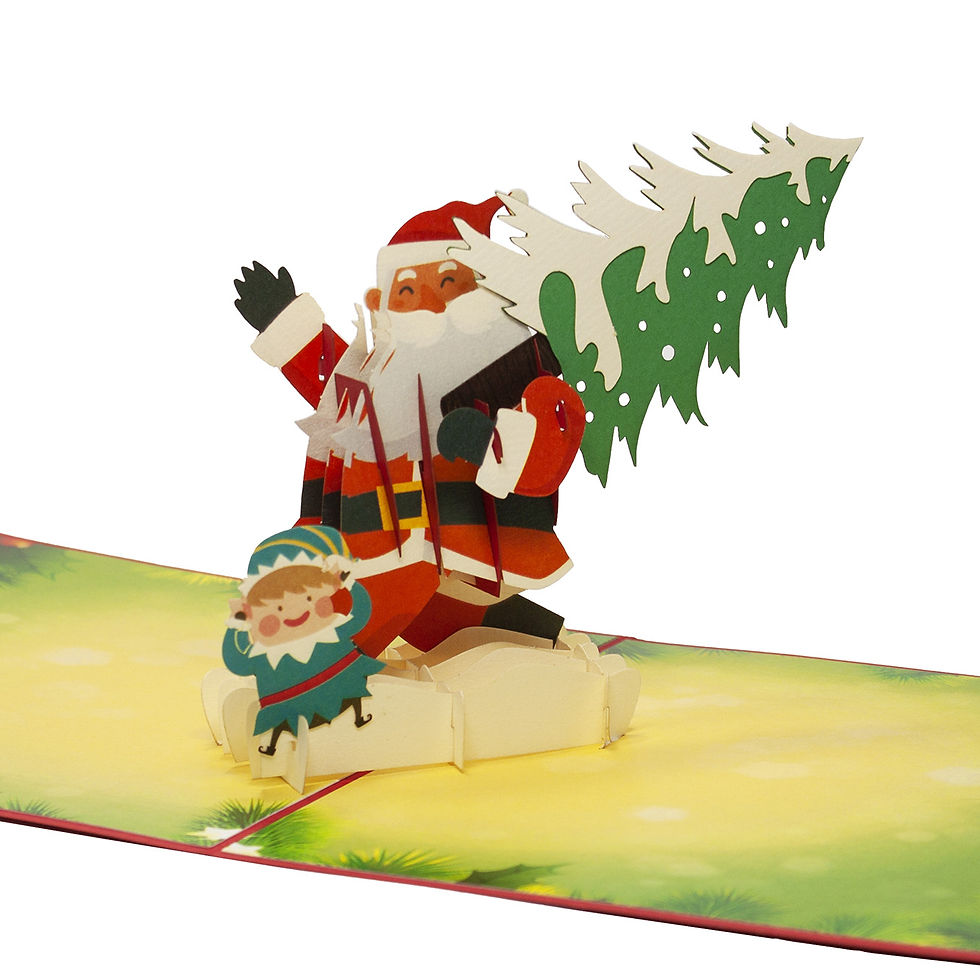 Thumbnail: Santa with Christmas Tree - Pack 3 Pop up Card