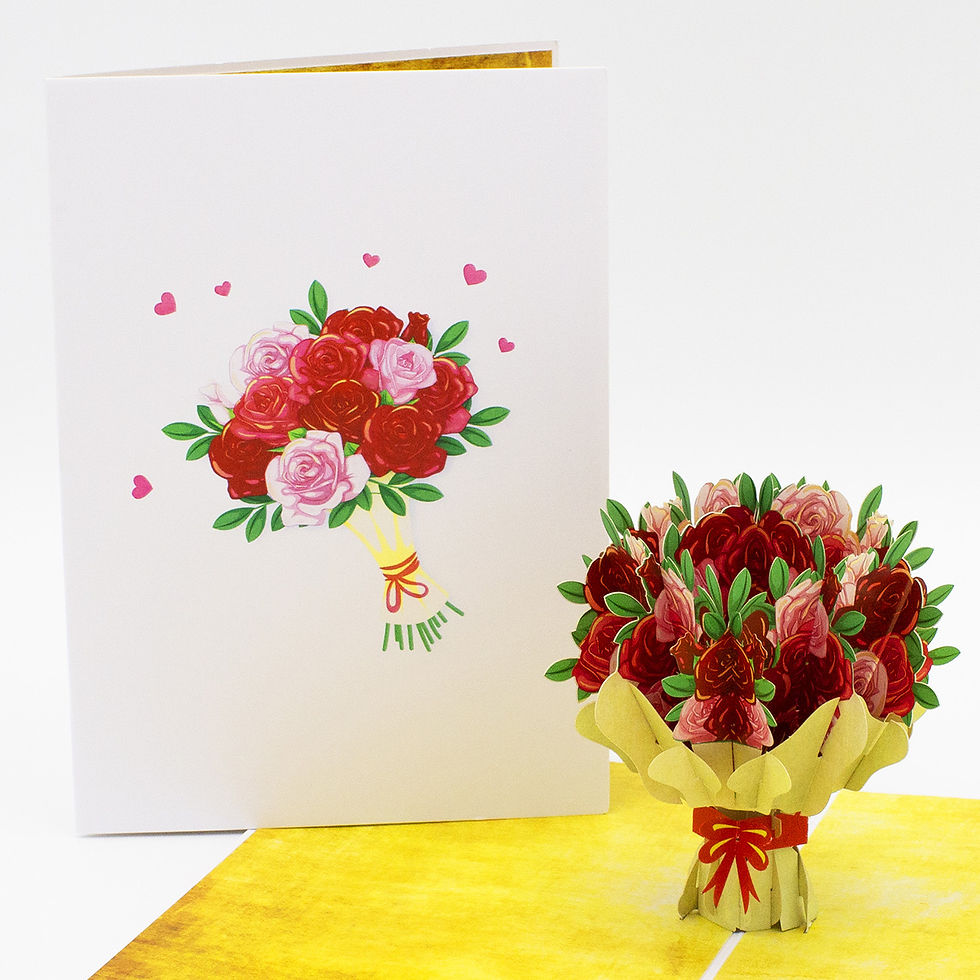 Thumbnail: Bouquet of Roses Pop up Card with a little Note Card