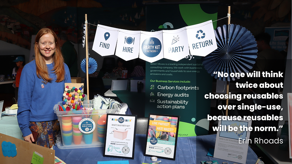 “No one will think twice about choosing reusables over single-use, because reusables will be the norm.” Erin Rhoads