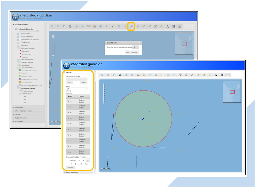 Blog post series on common features and elements in Geographic Information System GIS web applications and web maps, including analysis like search data by radius.