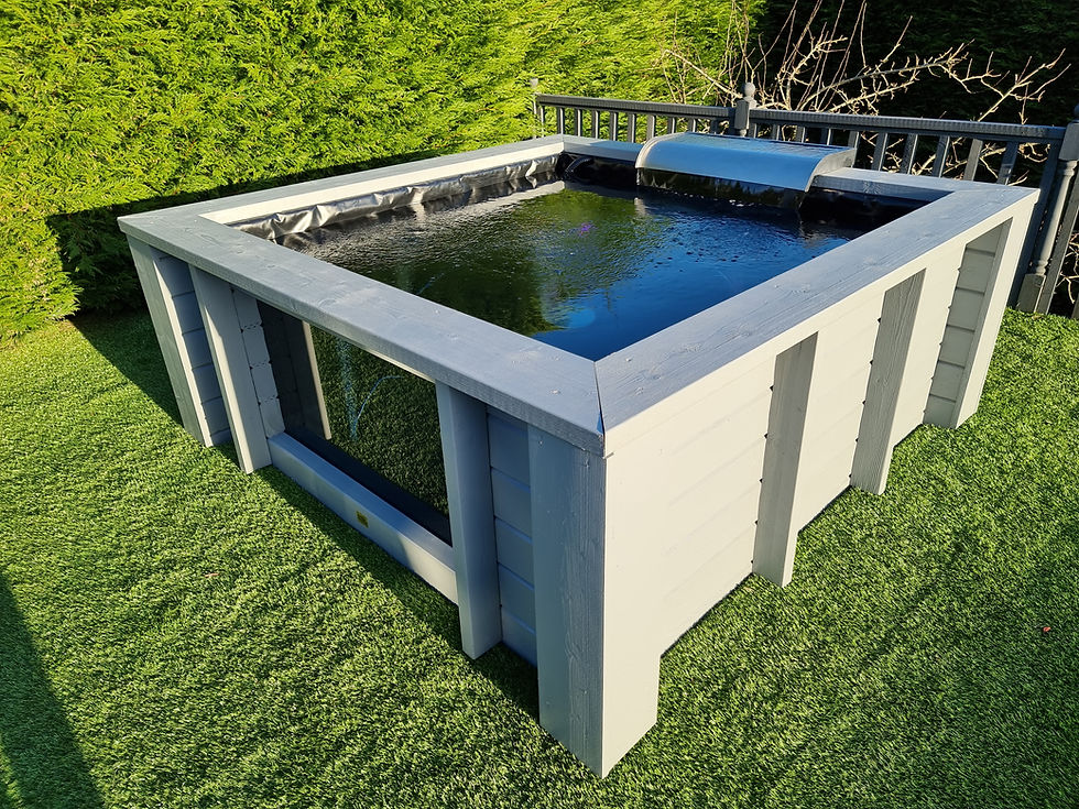 Thumbnail: Tancho Clear View Garden Aquarium Raised Garden Koi Pond - Light Brown